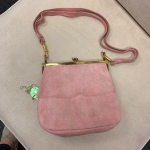 Vintage Gold Pfeil Pink  Suede Bag NWT